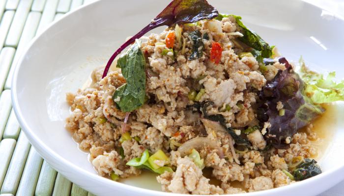 Very delicious Chicken Larb in Laos