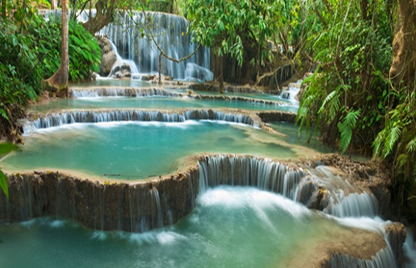 The beauty of Kuang Si Waterfall 