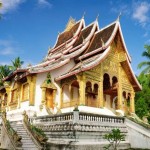 Haw Pha Bang – the house of the standing Buddha statue with its multi-tier sweeping roofs