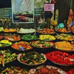 A variety of street food carts in Luang Prabang