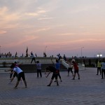 Groups of locals practice Tai Chi in Vientiane