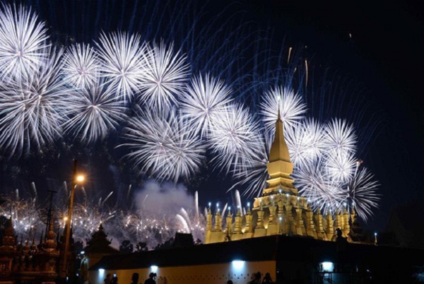 Fireworks taking place in the end of the festival
