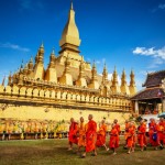 The sacred procession in the Pha That Luang Festival