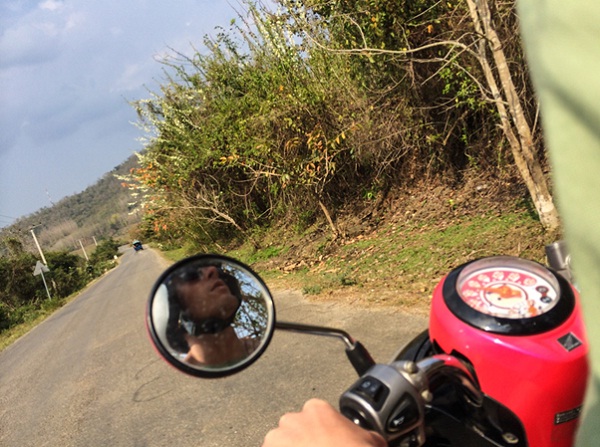 Ride a motorbike to Kuang Si