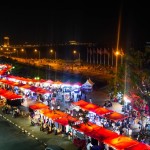 Night market in Luang Prabang seen from above