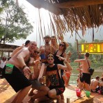 Foreign tourists in Vang Vieng