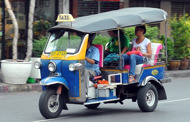 The Tuk Tuk- a kind of taxi in Chiang Mai and Huay Xai