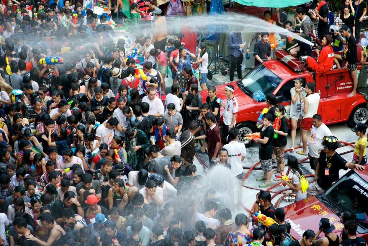 Songkran Water festival in Thailand 2017