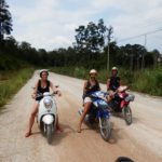 They have learnt how to ride motorbicycle in Laos