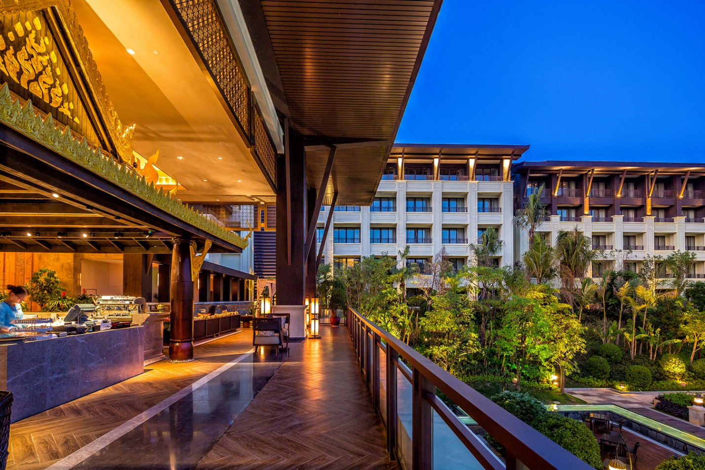 Luxury space of Xishuangpanna Hotel at night