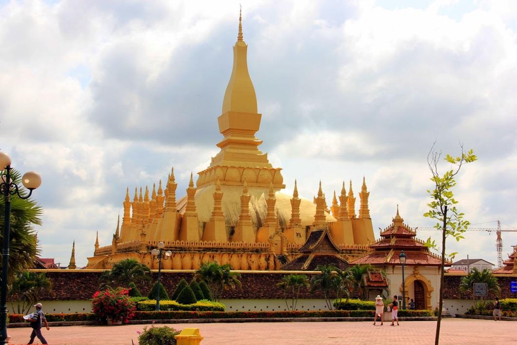 Pha That Luang Temple - the symbol of the city of Vientiane, the capital of Laos