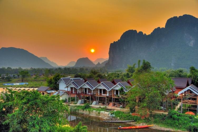Vang Vieng peaceful and romantic town of Laos