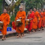 The monks’ alms giving ceremony